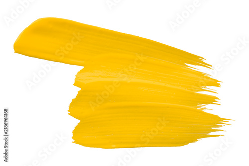 Shiny yellow brush watercolor painting isolated on transparent background. watercolor png