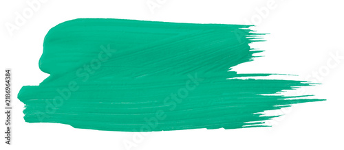 Shiny green brush watercolor painting isolated on transparent background. watercolor png