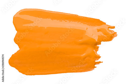 Shiny orange brush watercolor painting isolated on transparent background. watercolor png