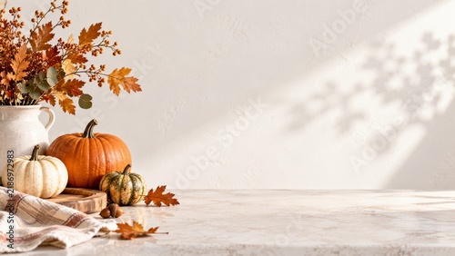 Thanksgiving coastal table setting overlooking the ocean at sunset