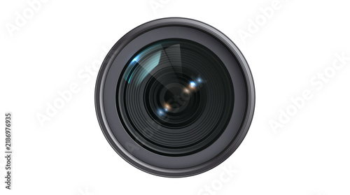 Konstfotografi Camera Lens Isolated on White Background for Professional Photography, Digital C