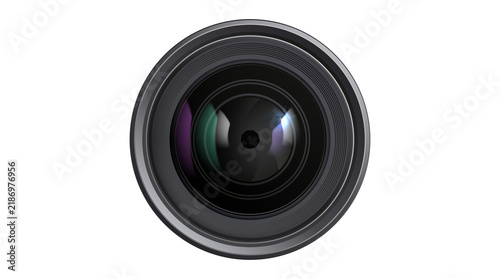 Canvastavla Camera Lens Isolated on White Background for Professional Photography, Digital C