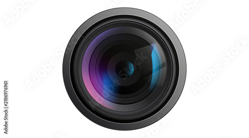 Obraz na plátně Camera Lens Isolated on White Background for Professional Photography, Digital C