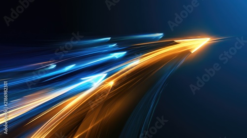 Abstract Arrow Streaks of Light Representing Speed and Progress.
