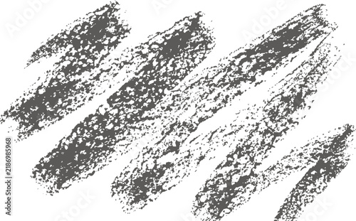 Hand-drawn dark gray charcoal strokes on white background. Textured crayon scribble brush stroke pattern, abstract graphic design element. Flat vector illustration EPS 10.