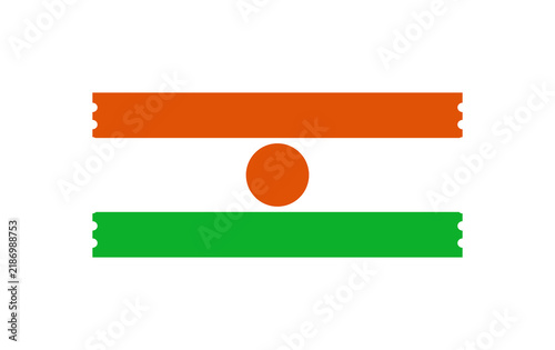 Niger Flag Ticket Template with Perforated Edges