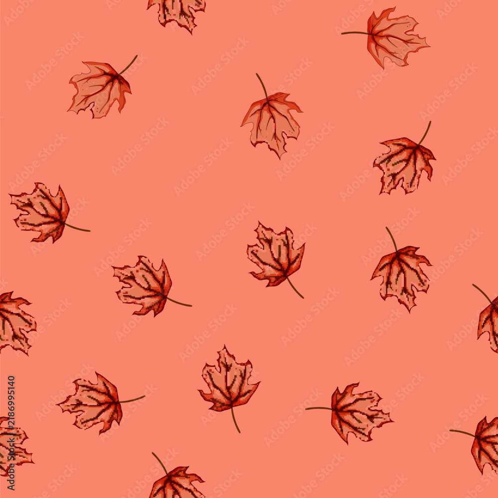 Obraz premium seamless pattern flag maple leaf cartoon. symbol yellow, tree foliage, color season flag maple leaf sign vector