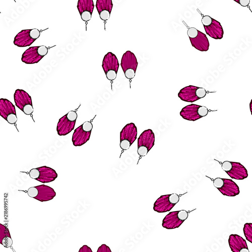 Foto pattern statement tassel earrings cartoon