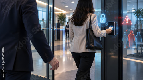 Office Tailgating Access Security Alert