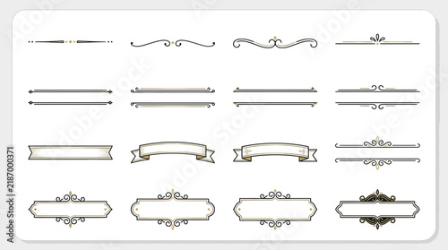 Elegant Vintage Decorative Borders and Dividers Isolated