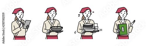 飲食店スタッフの若い女性