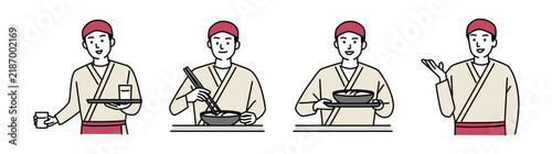 飲食店スタッフの若い男性