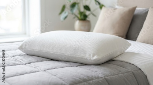 Orthopedic memory foam pillow designed for comfort on soft viscose bedding