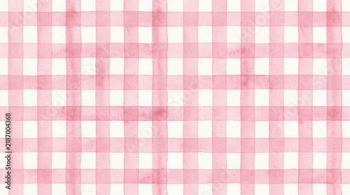 Seamless watercolor pattern in pastel pink gingham for surface decoration, textiles, and design projects