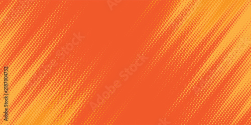 Abstract Sports Background Orange Gradient Brushstrokes and Halftone Effect