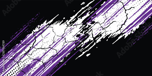 Background car sticker pattern black purple brush wrap abstract banner sporty lines purple black color combination grunge brush pattern design, vector illustration.