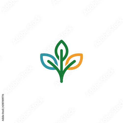 Eco friendly leaf logo template - Abstract green plant icon
