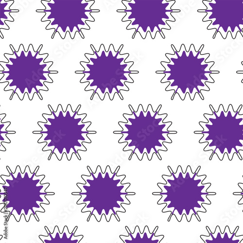 Abstract purple and outline color virus vector pattern design