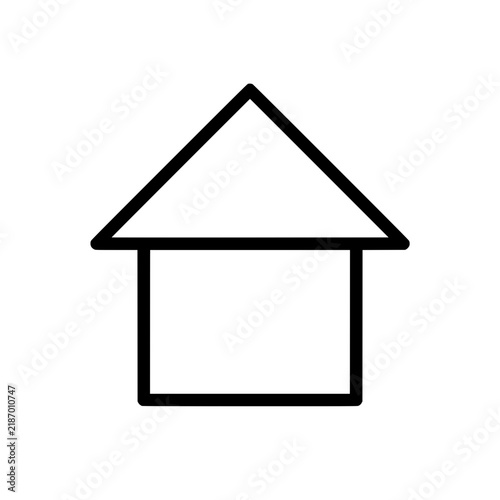 Simple Black Outline House Icon Vector Illustration