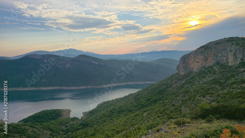 Принти на полотні Stunning sunset over Trebinje, offering a glimpse into Montenegro natural beauty