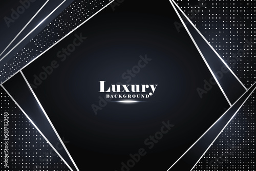 Luxury dark silver geometric glitters modern background
