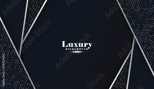 Luxury dark silver geometric glitters modern background