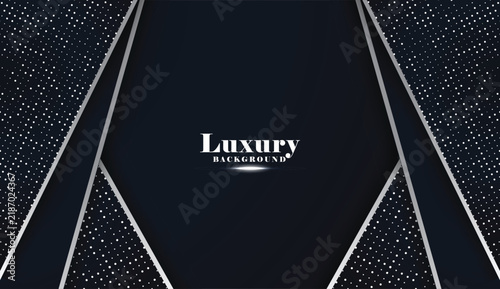 Luxury dark silver geometric glitters modern background