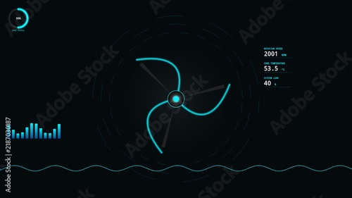 Futuristic Industrial IoT Dashboard With Real Time Fan Monitoring System