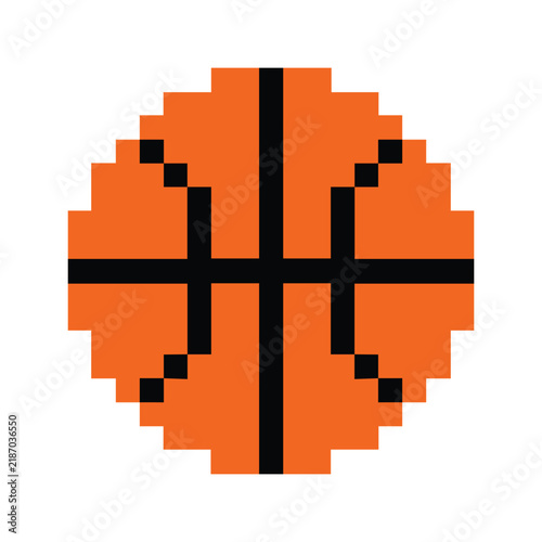  Pixelated basketball icon.