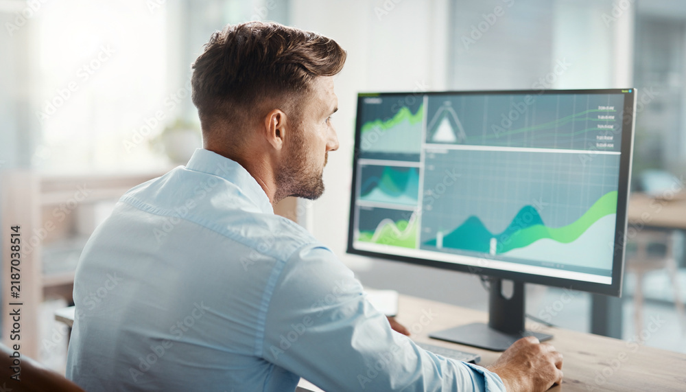 Fototapeta premium Sustainability Analyst Reviewing Carbon Accounting and ESG Emissions Data