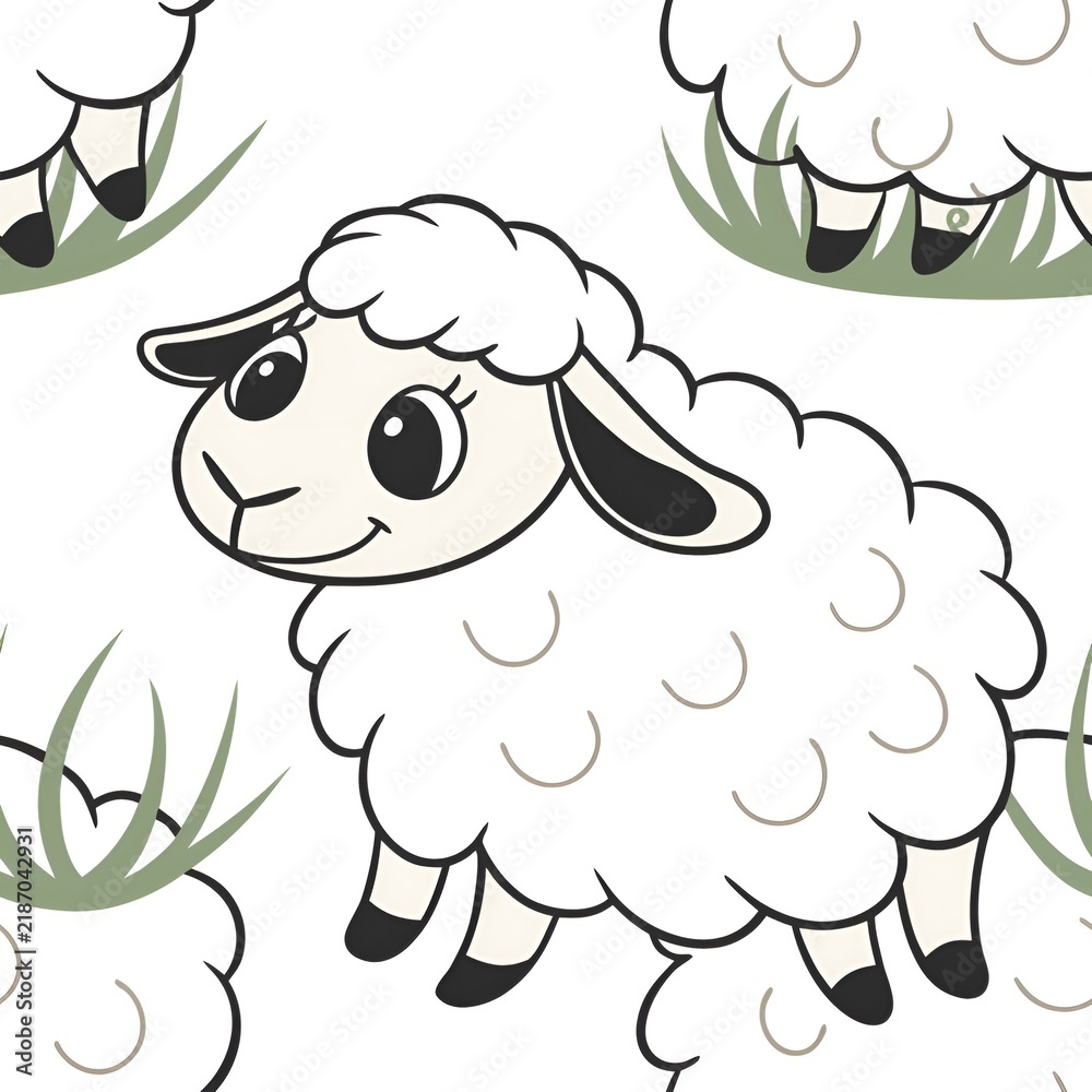 Obraz premium vector illustration of a sheep
