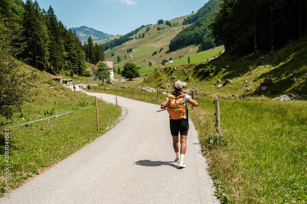 Fototapeta premium Explore the scenic trails of Seealpsee, Appenzell Switzerland for an unforgettable hiking adventure