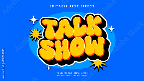 Talk show retro 90s groovy editable text effect