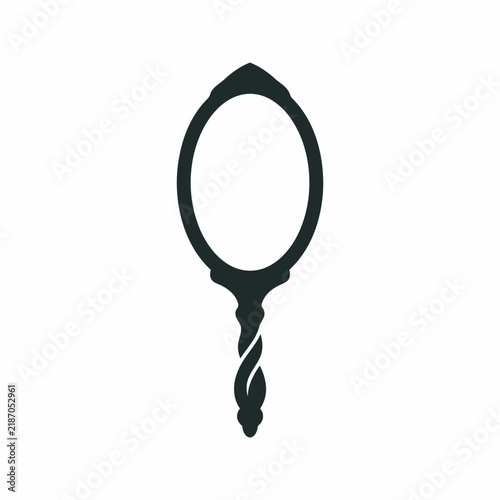 Gothic Hand Mirror Halloween Silhouette Vector Icon