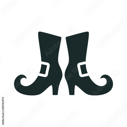 Witch Boots Halloween Silhouette Vector Icon