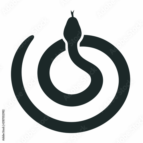 Coiled Snake Halloween Silhouette Vector Icon
