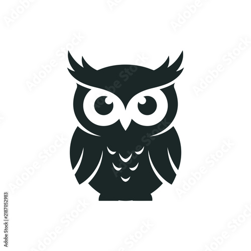 Horned Owl Halloween Silhouette Vector Icon