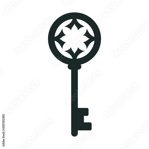 Antique Skeleton Key Halloween Vector Icon