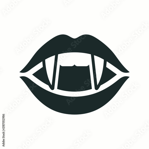 Vampire Fangs Halloween Silhouette Vector Icon