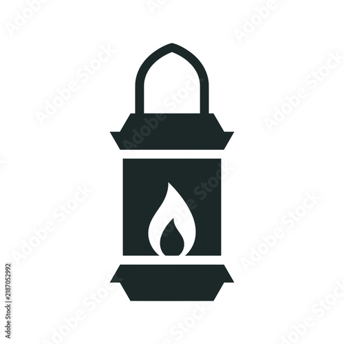 Antique Lantern Halloween Silhouette Vector Icon
