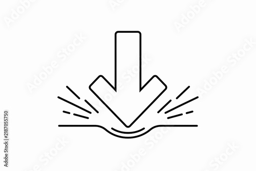 Download Arrow Line Art. Digital Download and File Transfer Symbol. Download Action and Technology Concept. Clean Minimal Vector Illustration