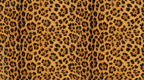 Wildlife leopard pattern seamless repeat 2D illustration for textile design