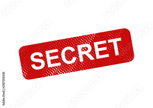 Red secret stamp with dotted border illustration