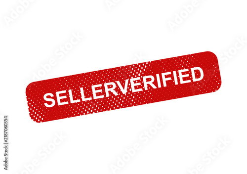 Red seller verified badge with bold text illustration