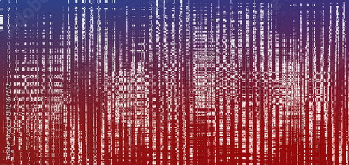 Abstract Blue and Red Digital Glitch Audio Wave Background