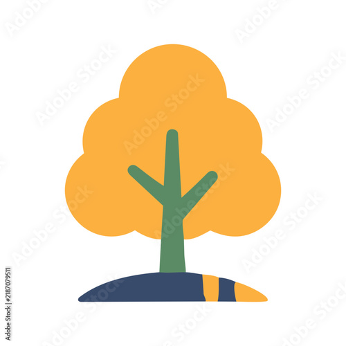 Flat Vector Autumn Tree Icon