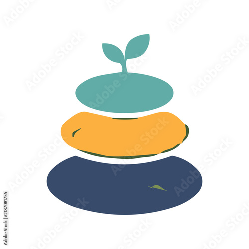 Zen Stones with Plant Sprout Spa Icon