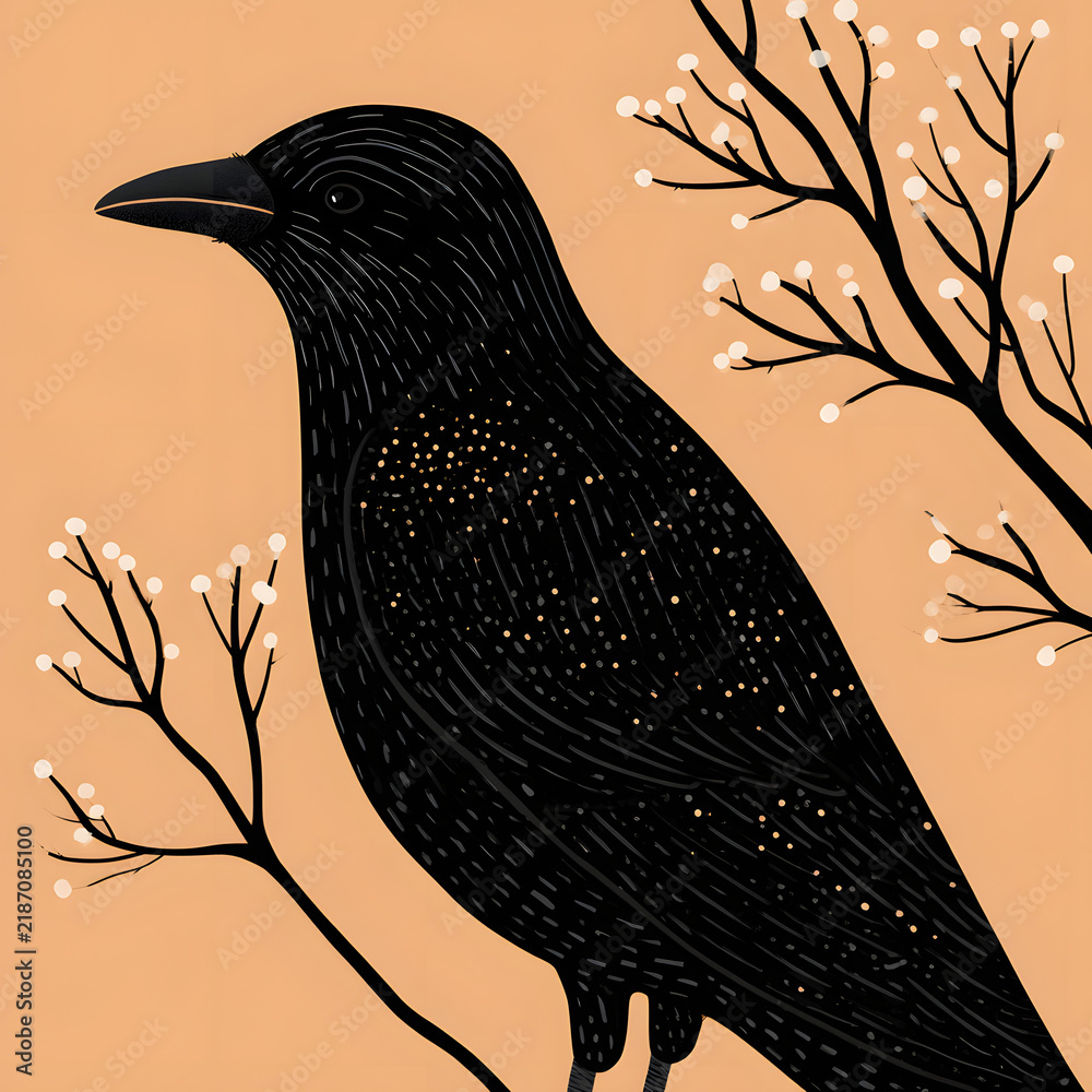 Obraz premium PNG illustration of a playful crow for your design.