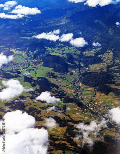 Slovakia Orava Valley Aerial Forest Cloudscape