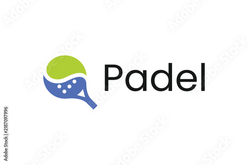 Padel logo padel Racket with ball logo design vector